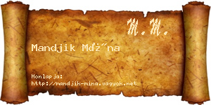 Mandjik Mína névjegykártya